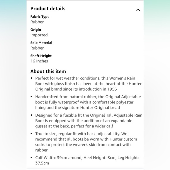 Hunter Original Back Adjustable Gloss Rain Boots black size 7 - Picture 9 of 9